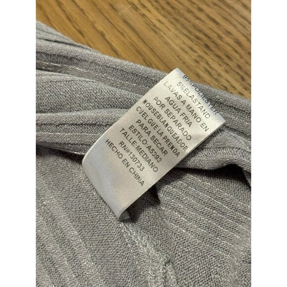 UMGEE Sweater Duster Side Slits Gray Color Ribbed Cardigan Boho Hippie Medium - Picture 10 of 13